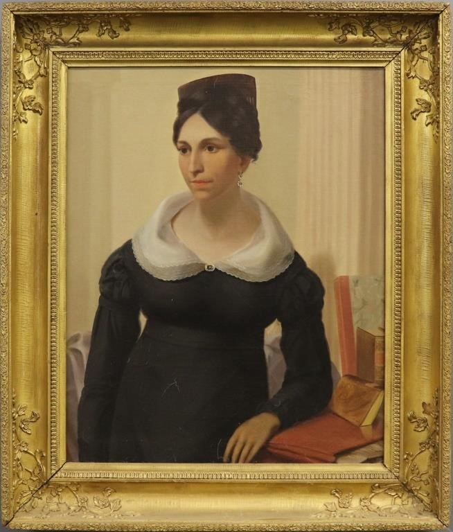 Oil on canvas portrait of a lady,