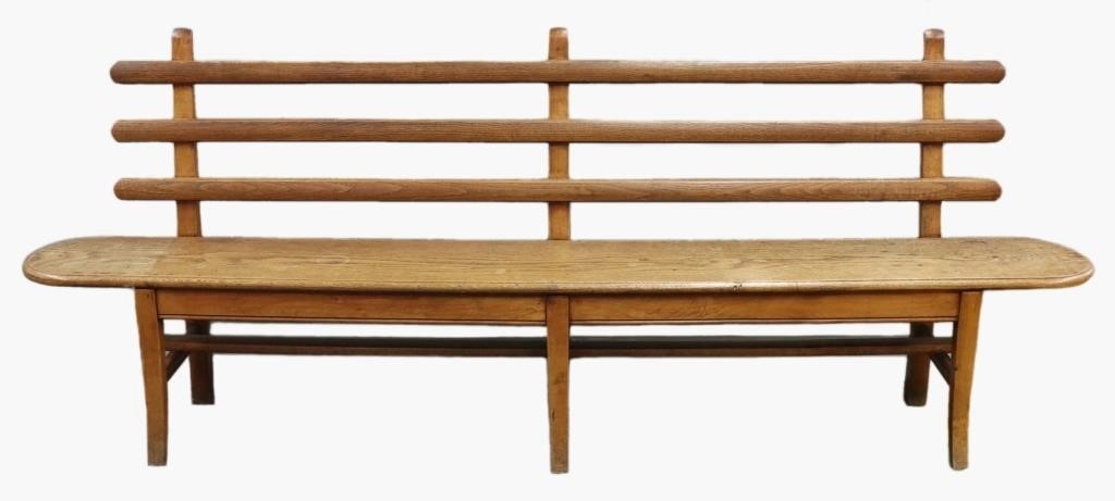 Arts and Crafts oak bench with 31111a