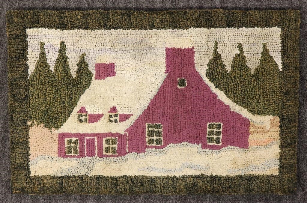 New England pictorial hooked carpet  31116a