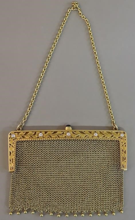 14 karat gold ladies mesh purse 31117f
