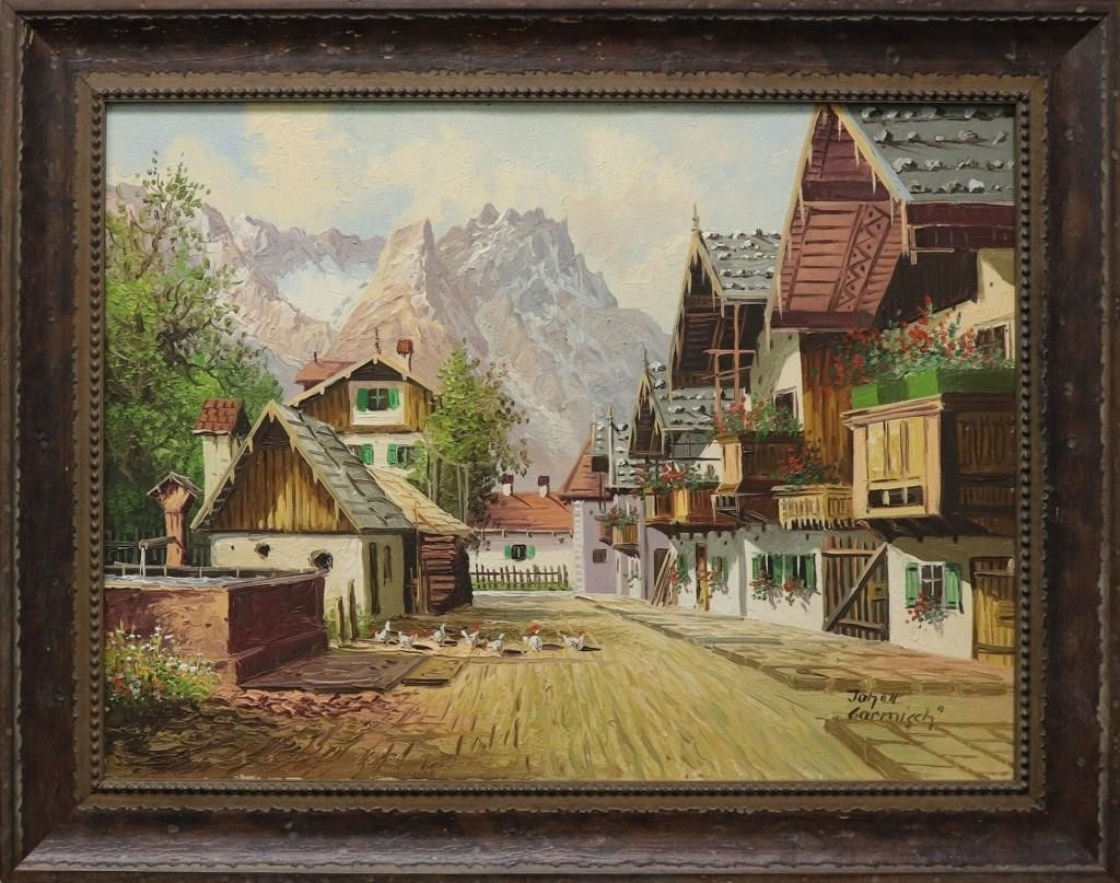 Oil on canvas titled Garmisch, Bavarian