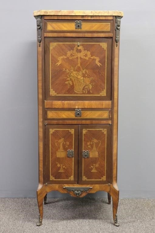 French inlaid secr taire abattant  311223
