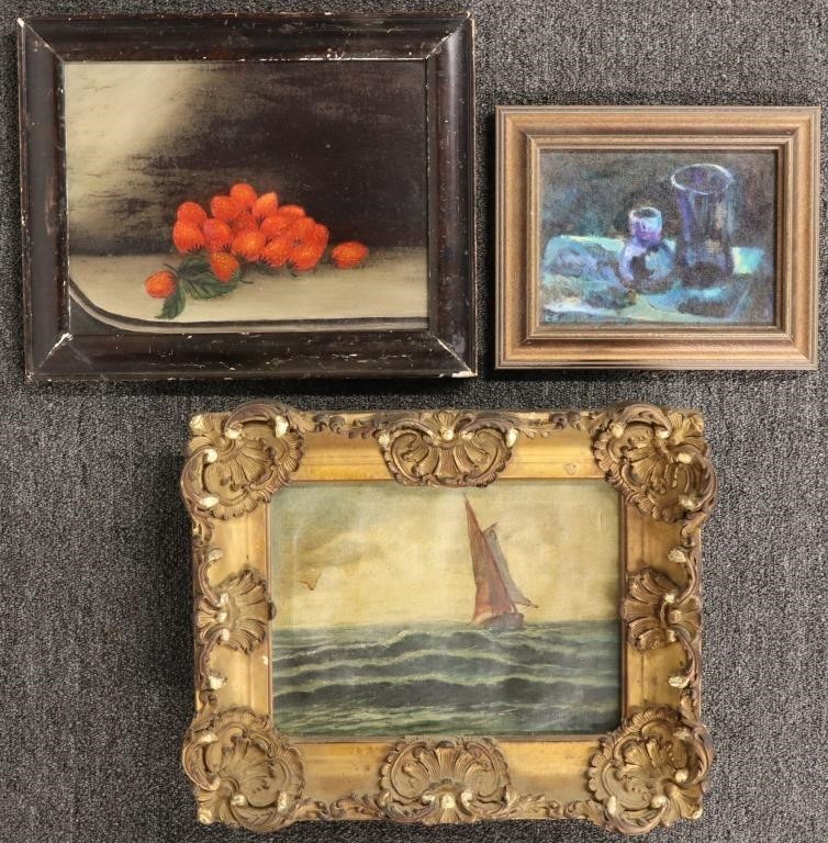 Three paintings to include an oil 311229