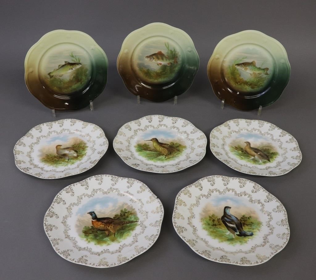 Three German fish plates together with