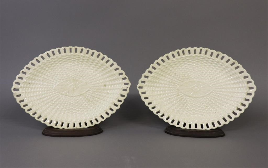 Pair of English creamware plates,