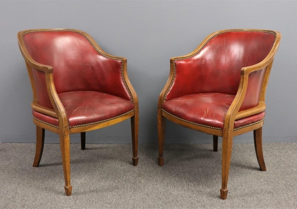 Pair of Baker mahogany and red 31124e