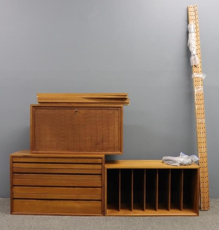 Danish modern walnut wall unit