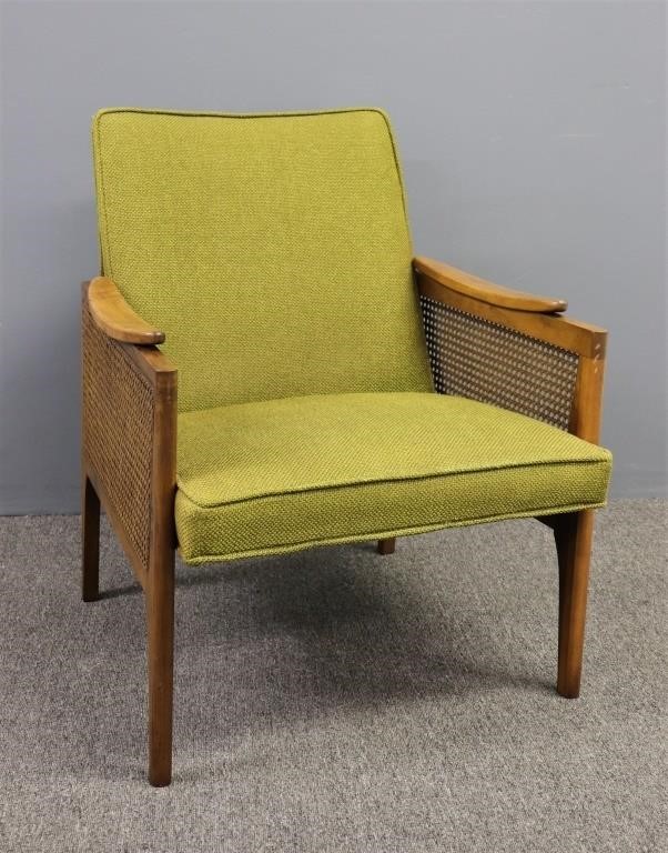 Danish modern walnut and cane armchair 31126b