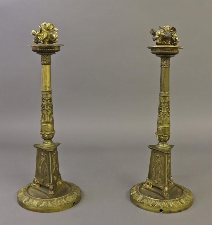 Large pair of ecclesiastical brass