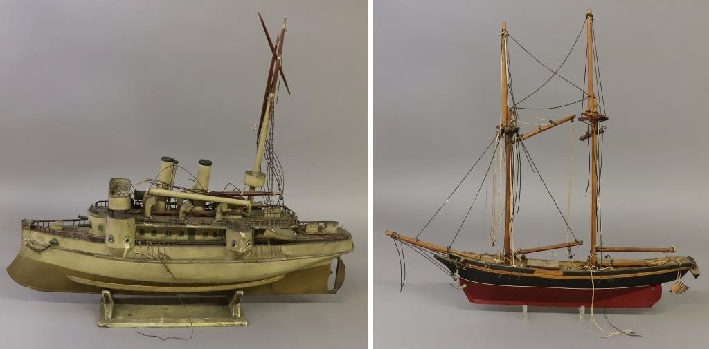 Folk art wood carved ship model 31127f