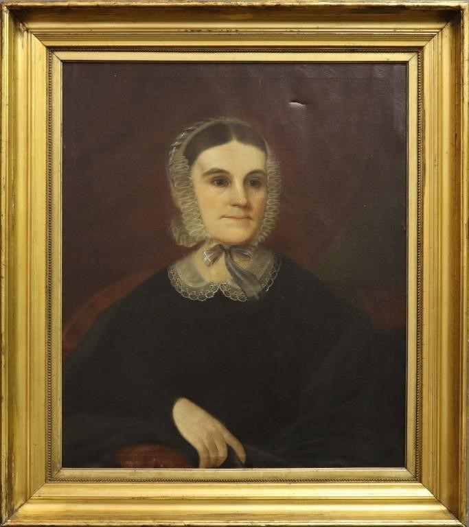 Oil on canvas portrait of a Quaker