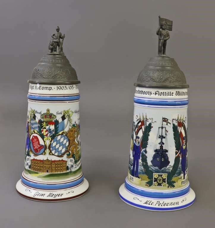 Two German porcelain regimental 3112a1