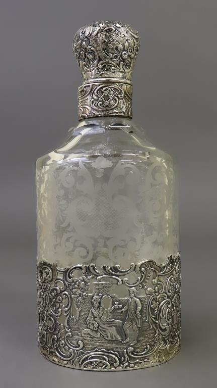 German silver and etched crystal