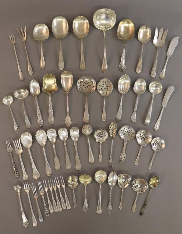 Sterling silver serving pieces, including