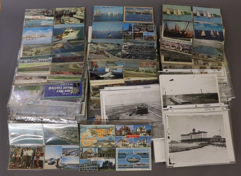 Large box lot of vintage postcards of