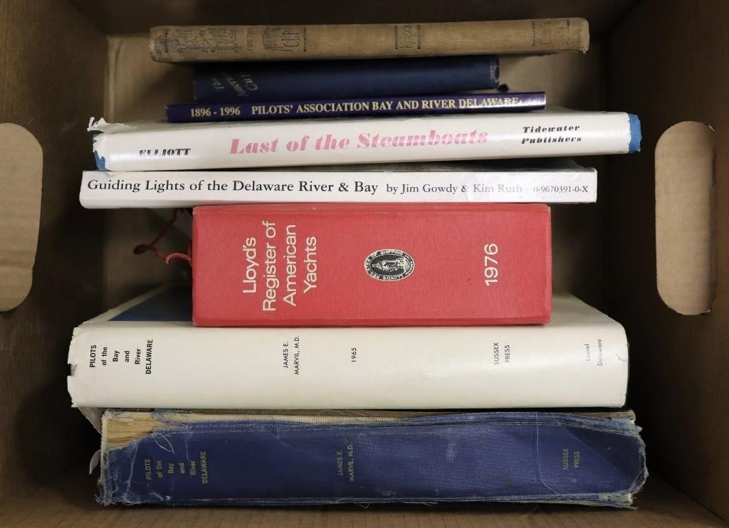 Box lot of books on pilot boats, yachts,