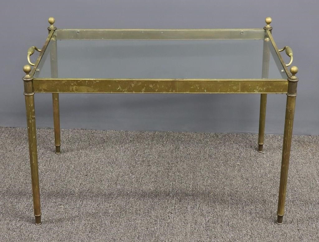 Brass glass top coffee table 19 h 311312