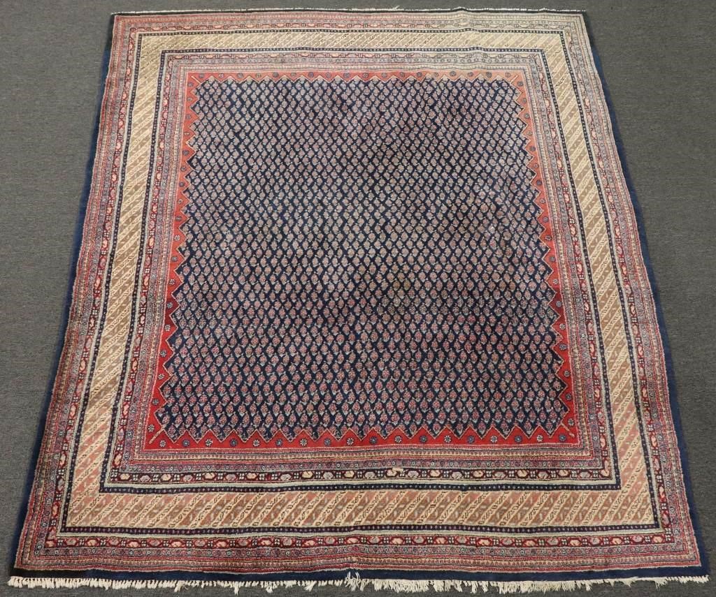 Persian room size carpet with blue field,