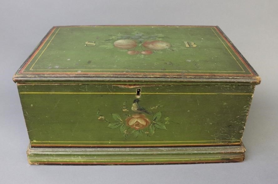 American painted box, decorated