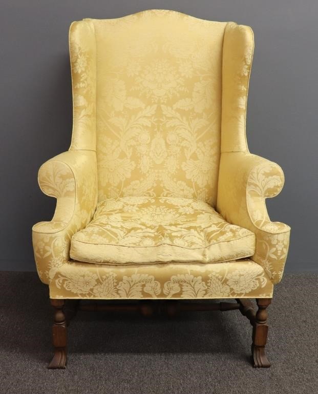 Queen Anne style walnut wing chair 311358