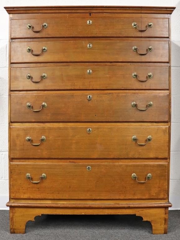 New England Chippendale birch three-quarter