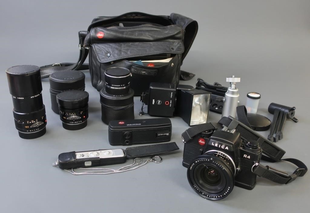 Leitz German Leica R4 camera with lenses,