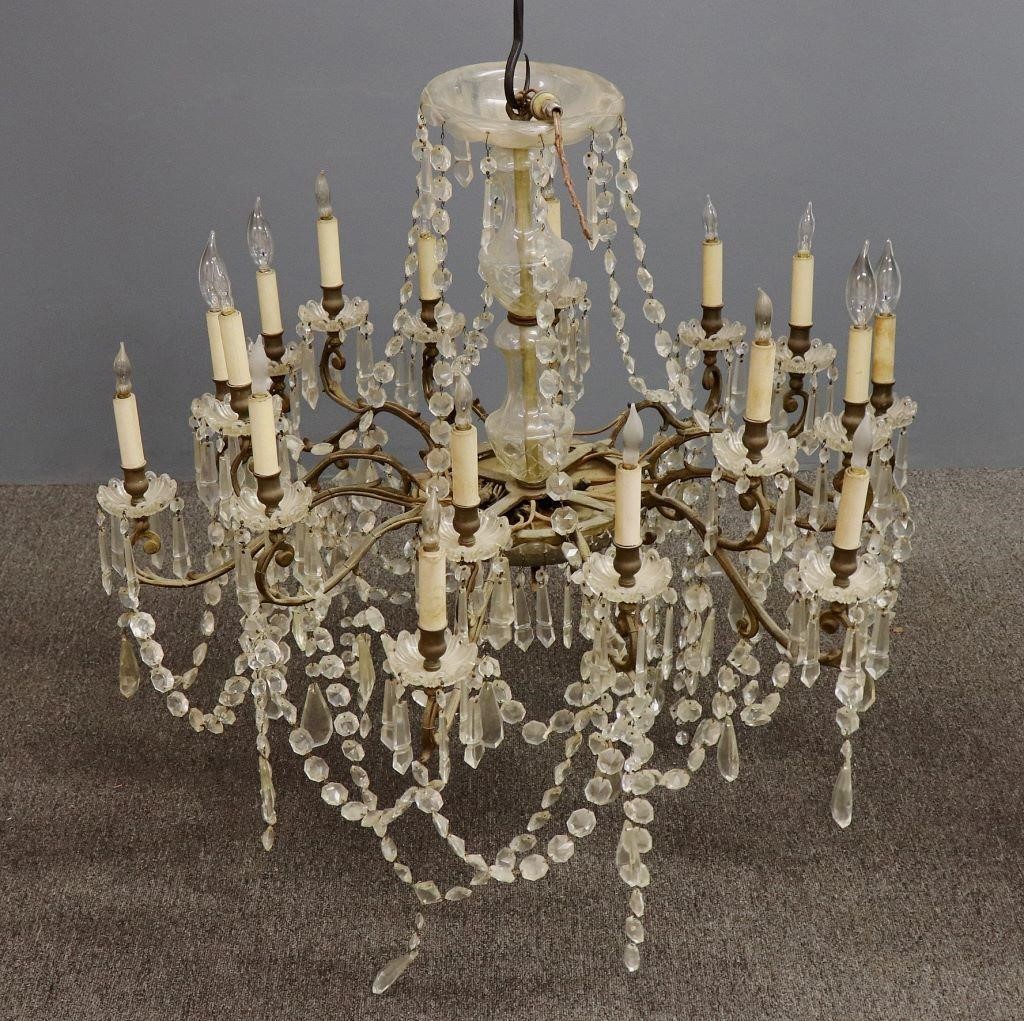 Ornate, massive crystal chandelier with