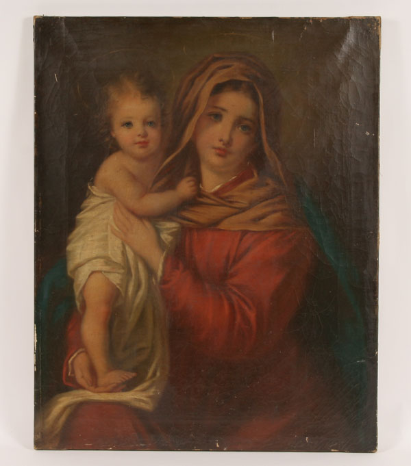Religious painting depicting Mary and