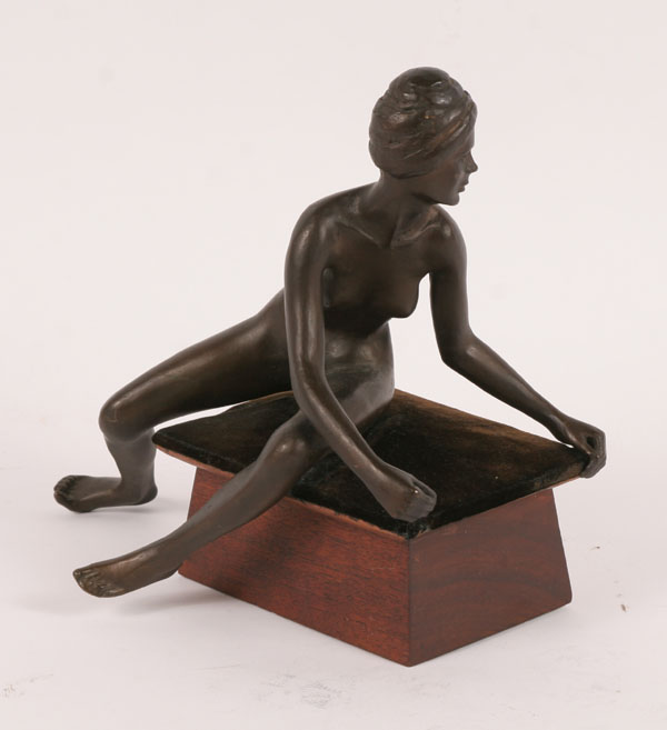 Seated nude female bronze sculpture  4e86d