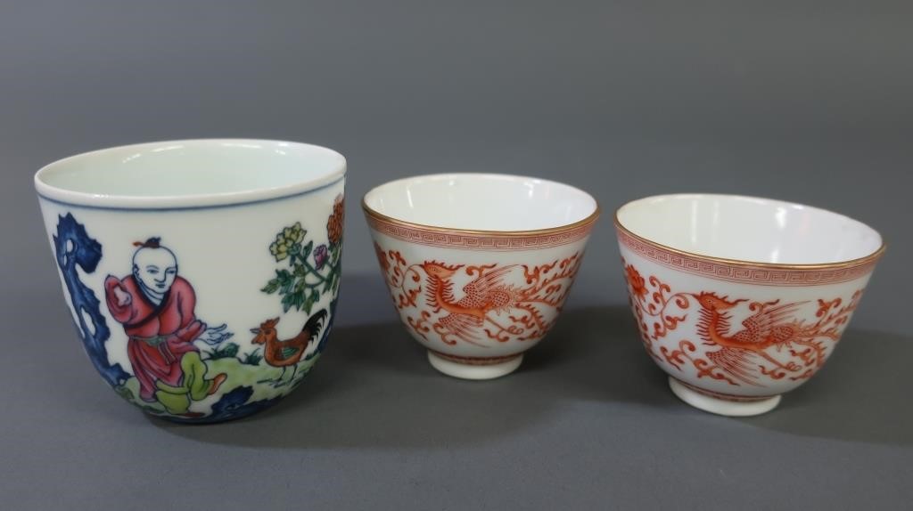Three Chinese porcelain teacups 3114a0