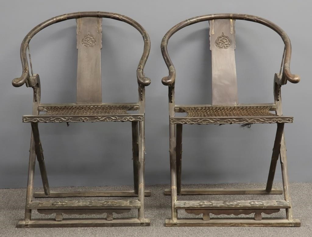 Pair of zitan folding chairs with 3114af