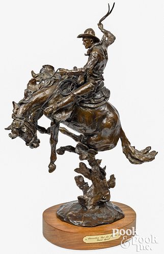 GRANT SPEED BRONZE COWBOY ON HORSEBACKGrant 3114b7