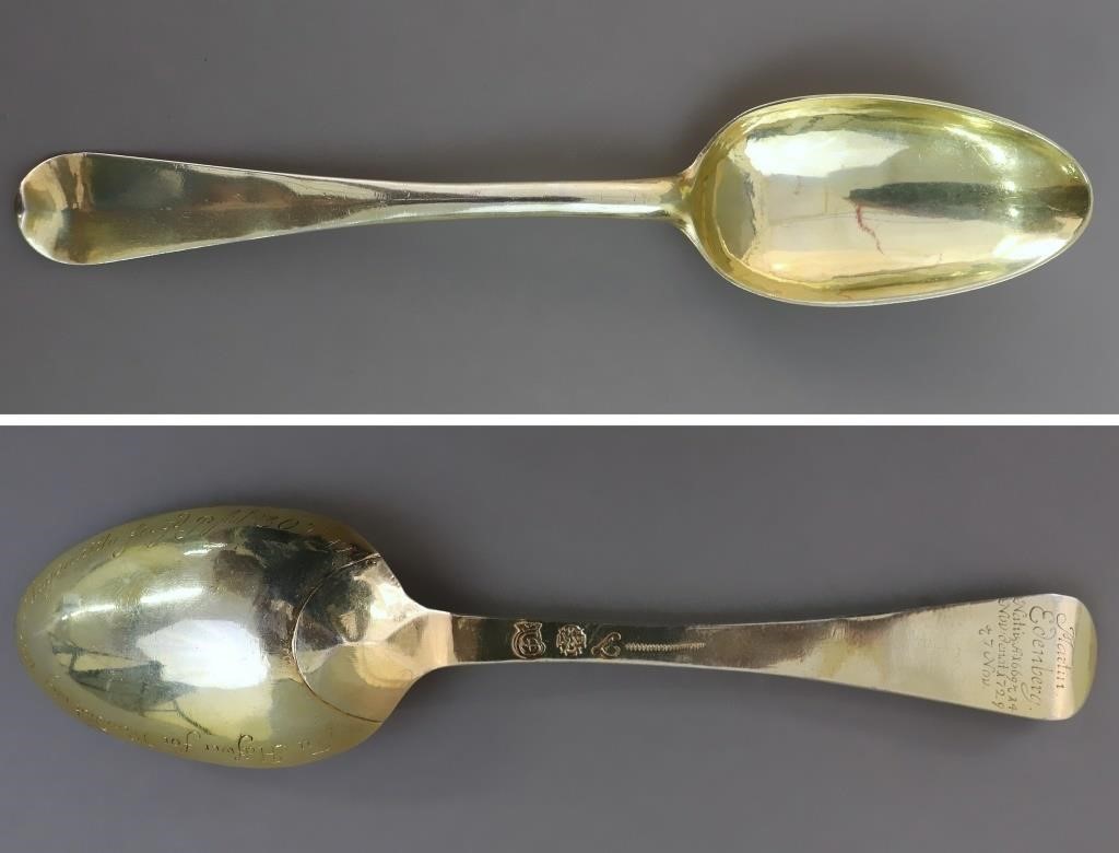 Hallmarked sterling silver spoon engraved