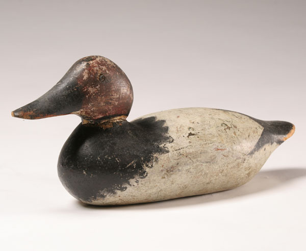 Hand carved duck decoy; old painted