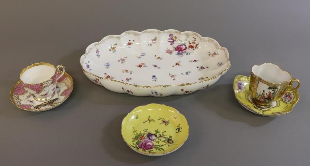 Grouping of Meissen porcelain to include