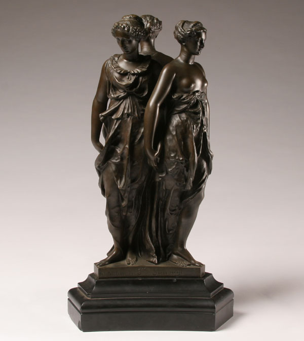 French bronze statue of \"Three