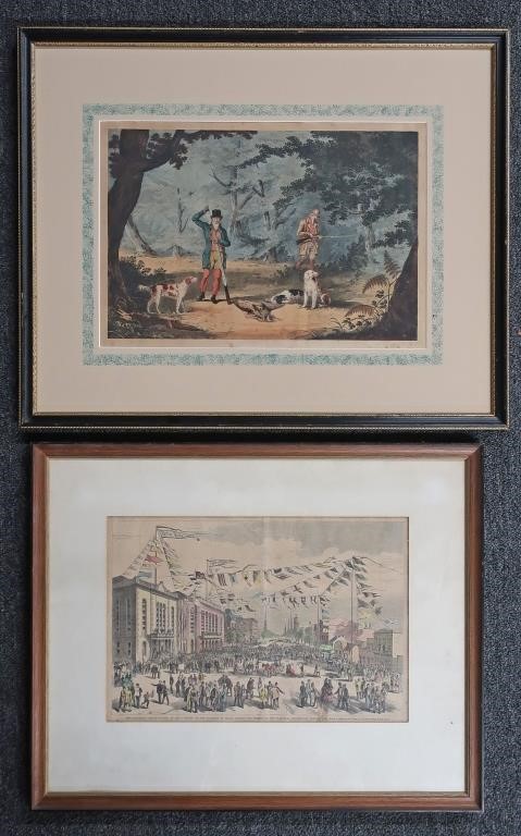 Framed and matted hand colored 311524