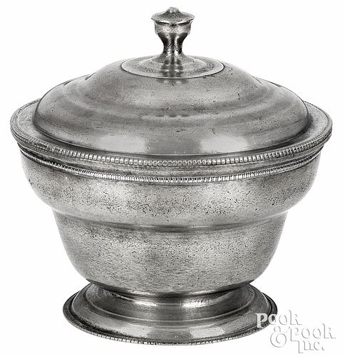 PEWTER SUGAR BOWL, ATTRIBUTED TO PARKS