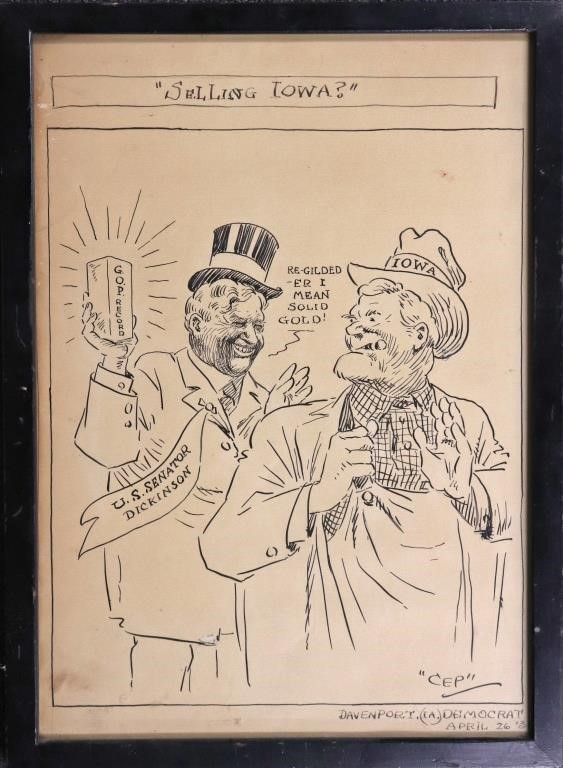 Political cartoon published in the Davenport
