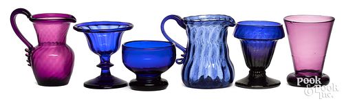 SIX PIECES ENGLISH GLASS 19TH 311550