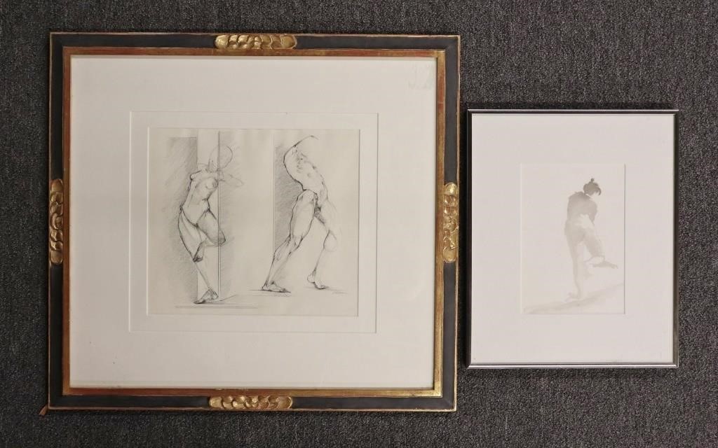 Two framed and matted academic figure