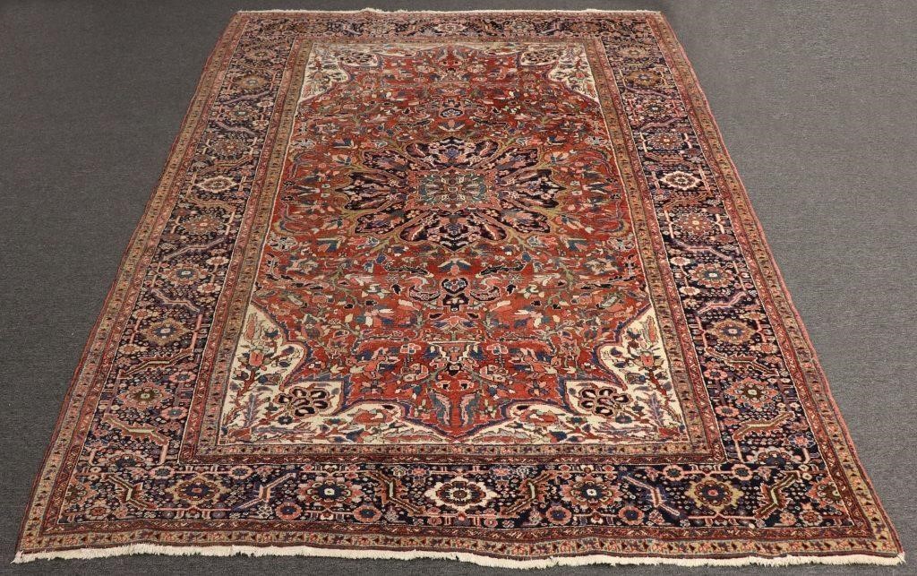 Room size Heriz carpet with red