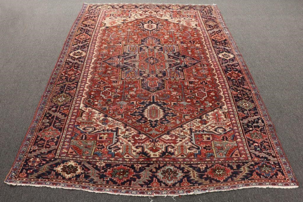 Room size Heriz carpet with red