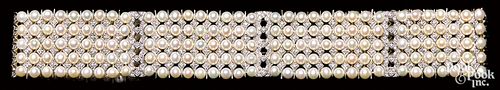 14K WHITE GOLD PEARL AND DIAMOND 3115d6