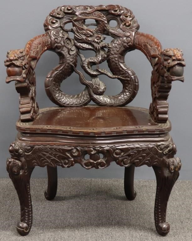 Heavily carved Chinese armchair 3115f5
