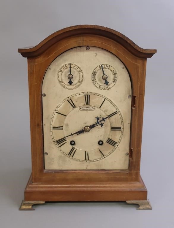 German mahogany cased bracket clock,