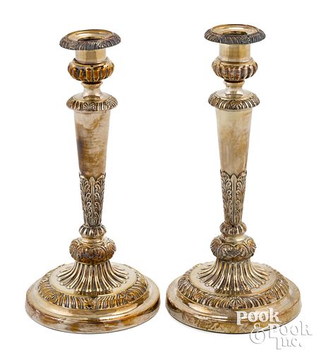 PAIR OF SHEFFIELD PLATED CANDLESTICKS  311618