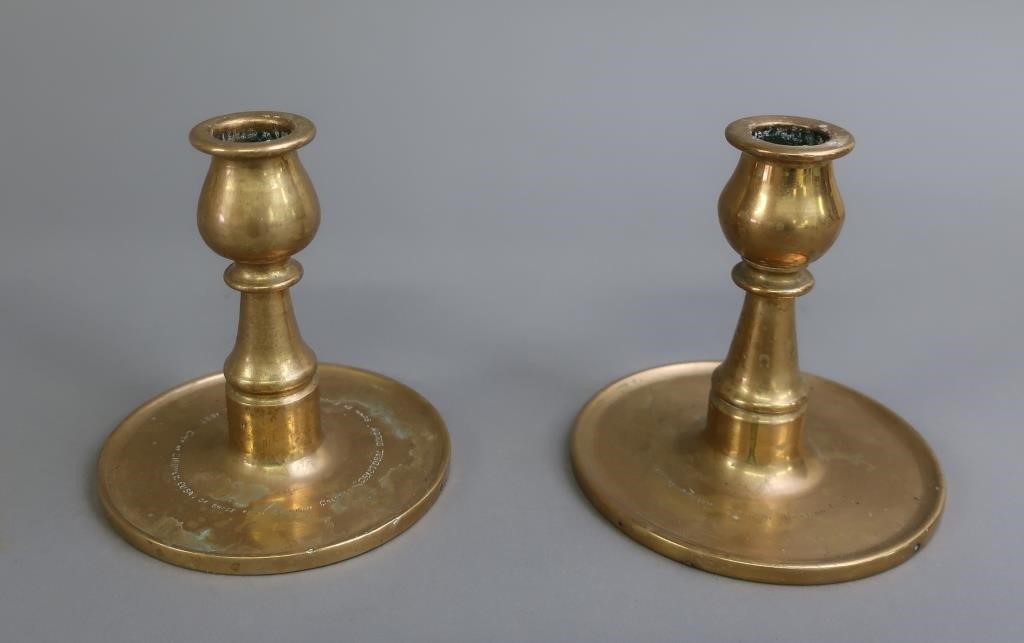 Pair of Spanish American War candlesticks,