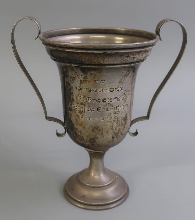 Sterling silver golf trophy engraved