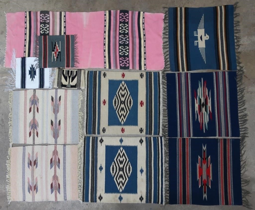 Ten small Navajo rugs including 311672